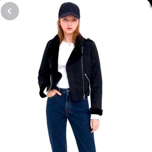 Zara faux suede biker/bomber jacket